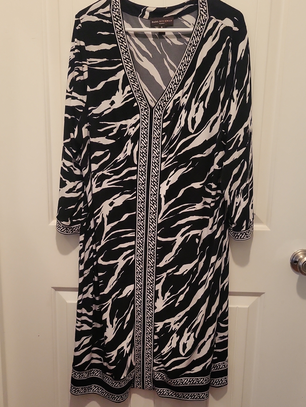 Womens Dana Buchman Zebra Print Half Sleeve Dress